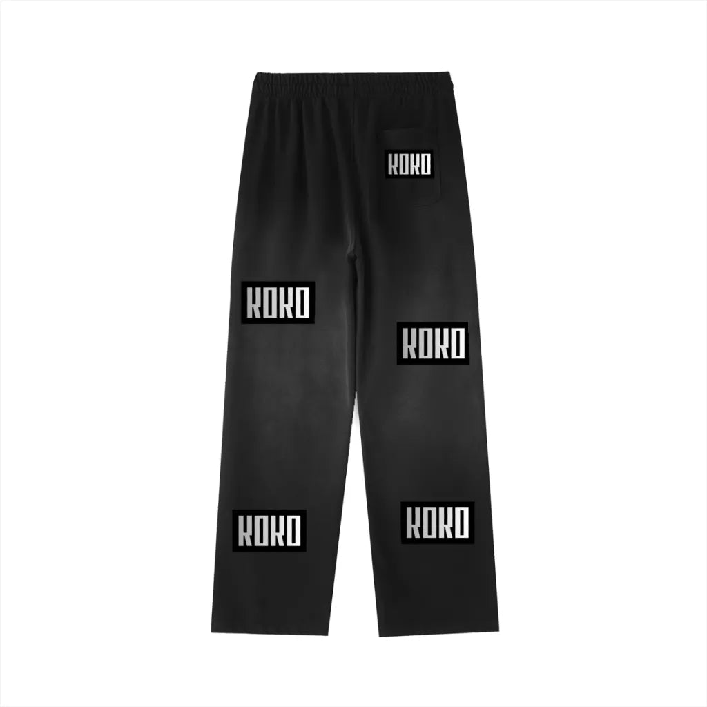 Koko Vintage Washed Gradient Straight-Leg Sweatpant